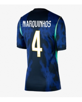 Billige Fotballdrakt Brasil Marquinhos #4 Replika Bortedrakt Dame VM 2026 Kortermet Billige Fotballdrakt Brasil Marquinhos #4 Replika Bortedrakt Dame VM 2026 Kortermet